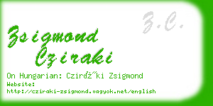 zsigmond cziraki business card